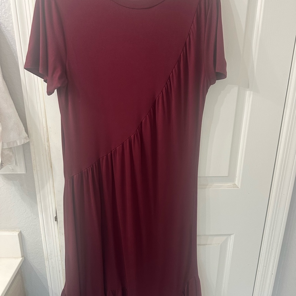 Velvet Torch Red Asymmetrical Sundress Casual